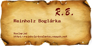 Reinholz Boglárka névjegykártya